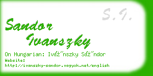 sandor ivanszky business card